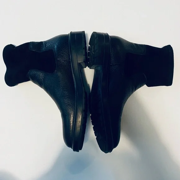Aquatalia genuine Italian leather Aquatalia Italian Leather Block Heel Moto Boots - Black, Sz  main image 3